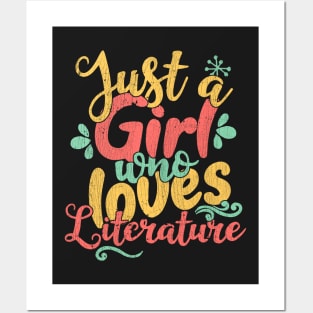 Just A Girl Who Loves Literature Gift graphic Posters and Art